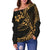 Polynesian Hawaii Off Shoulder Sweater - Polynesian Golden Humpback Whale - Polynesian Pride