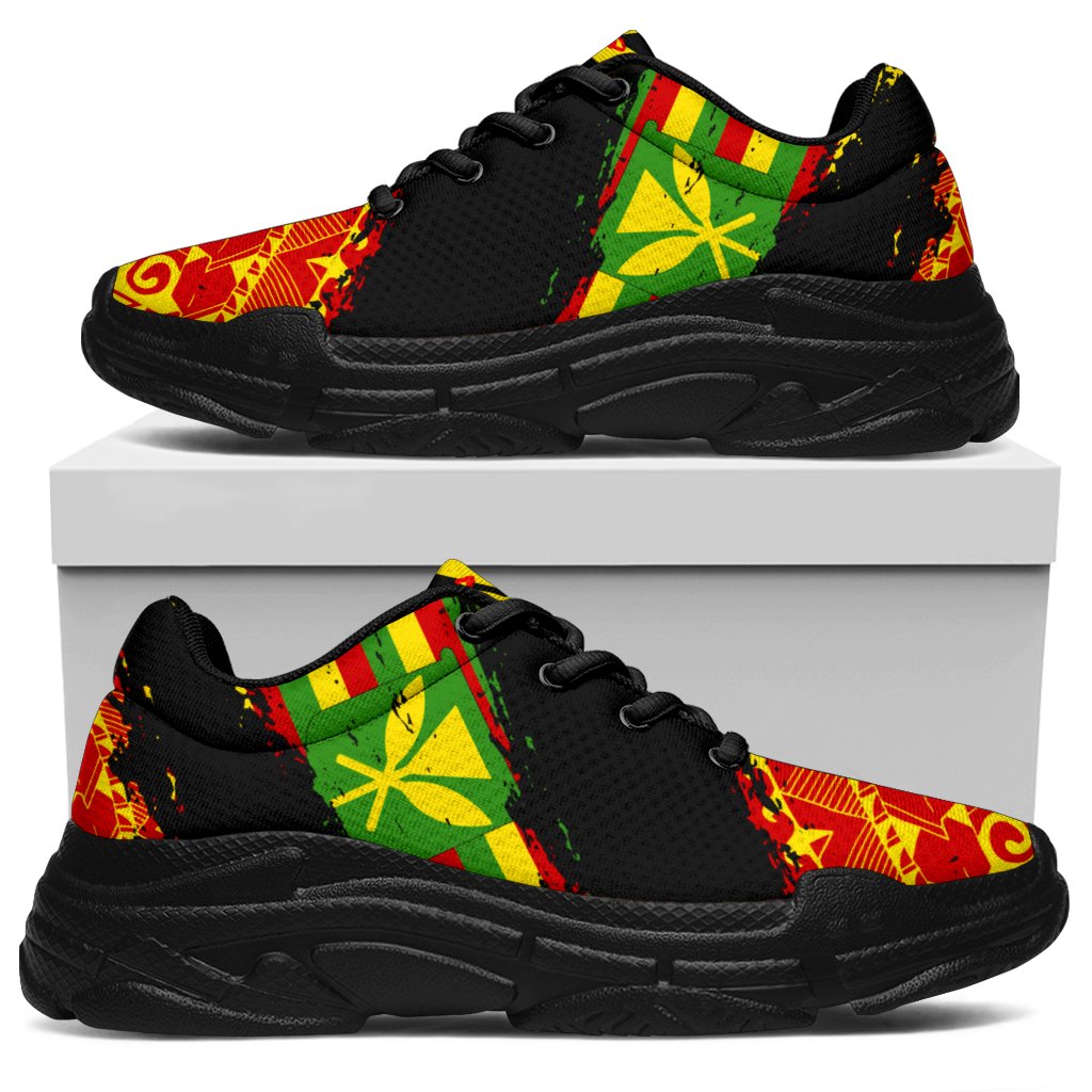 Polynesian Kanaka Flag Chunky Sneakers - Nora Style - Polynesian Pride