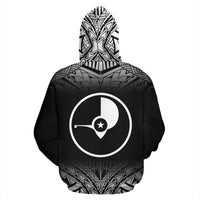 Yap All Over Zip up Hoodie Black Fog Style - Polynesian Pride