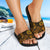 American Samoa Slide Sandals - Turtle Hibiscus Pattern Gold - Polynesian Pride