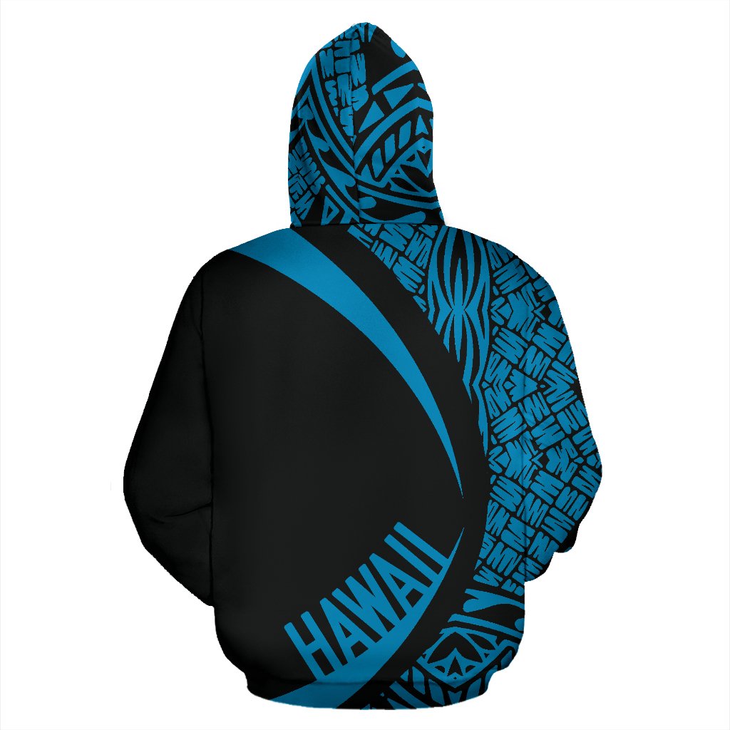 Hawaii Polynesian Zip up Hoodie Blue Circle Style - Polynesian Pride