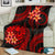 Tahiti Polynesian Premium Blanket - Red Plumeria - Polynesian Pride