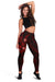 Polynesian Hawaii Kanaka Maoli Leggings - Humpback Whale with Hibiscus (Red) - Polynesian Pride