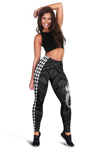 Hawaii Turtle Shark Polynesian Leggings - White - Polynesian Pride