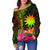 Nauru Polynesian Personalised women's Off Shoulder Sweater - Hibiscus and Banana Leaves - Polynesian Pride