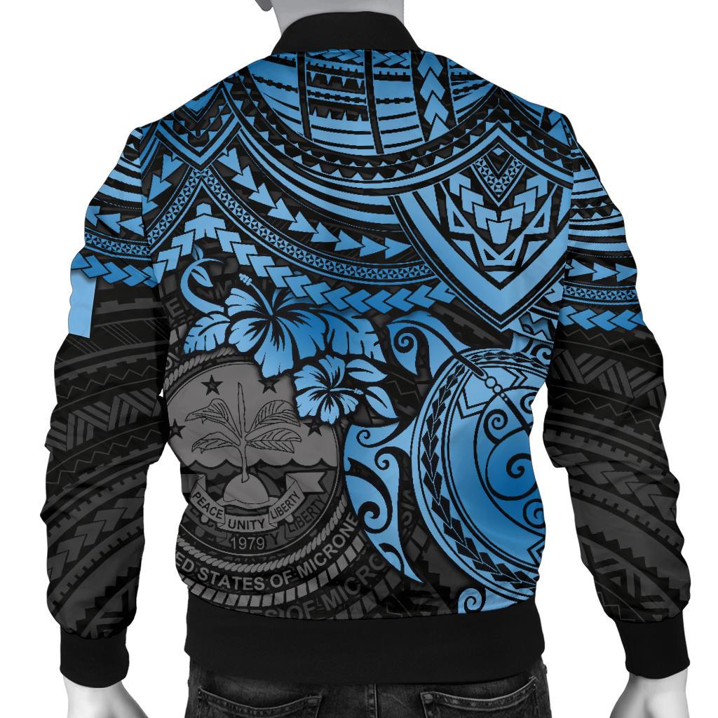 Federated States Of Micronesia Bomber Jacket (Men) - Blue Turtle - Polynesian Pride