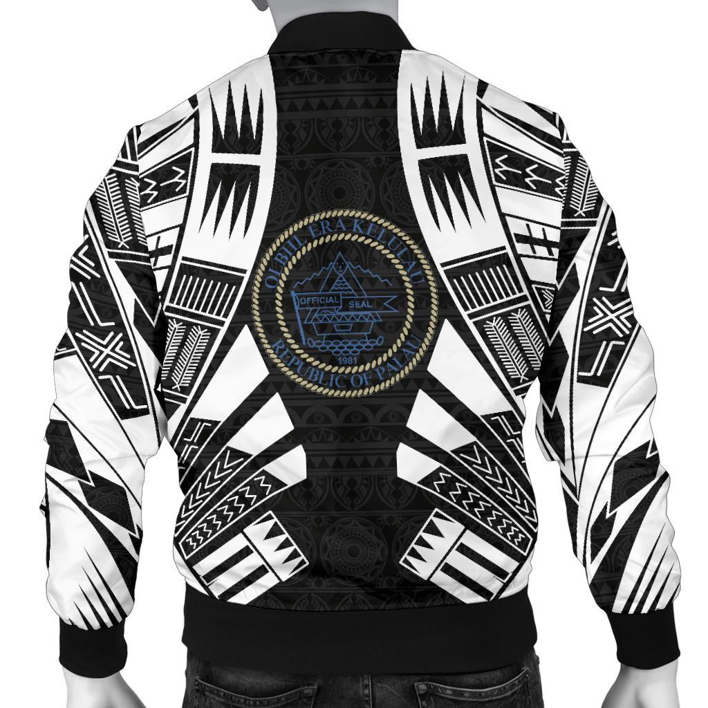 Palau Men Bomber Jackets - Polynesian Tattoo Black - Polynesian Pride