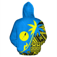 Palau Zip up Hoodie Palau Flag Coconut Tree - Polynesian Pride