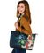 Kanaka Maoli (Hawaiian) Leather Tote - Sea Turtle Tropical Hibiscus And Plumeria - Polynesian Pride