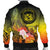 Polynesian Hawaii Men's Bomber Jacket - Humpback Whale with Tropical Flowers (Yellow) - Polynesian Pride