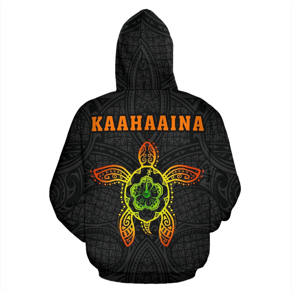Polynesian Kaahaaina Hula Girl Turtle Hibiscus Hawaii Zip Hoodie - Polynesian Pride