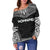 Pohnpei Polynesian Chief Women's Off Shoulder Sweater - Black Version - Polynesian Pride