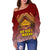 Hawaii Mauna Kea Custom Personalised Women's Off Shoulder Sweater - Hand Sign Symbol - Polynesian Pride