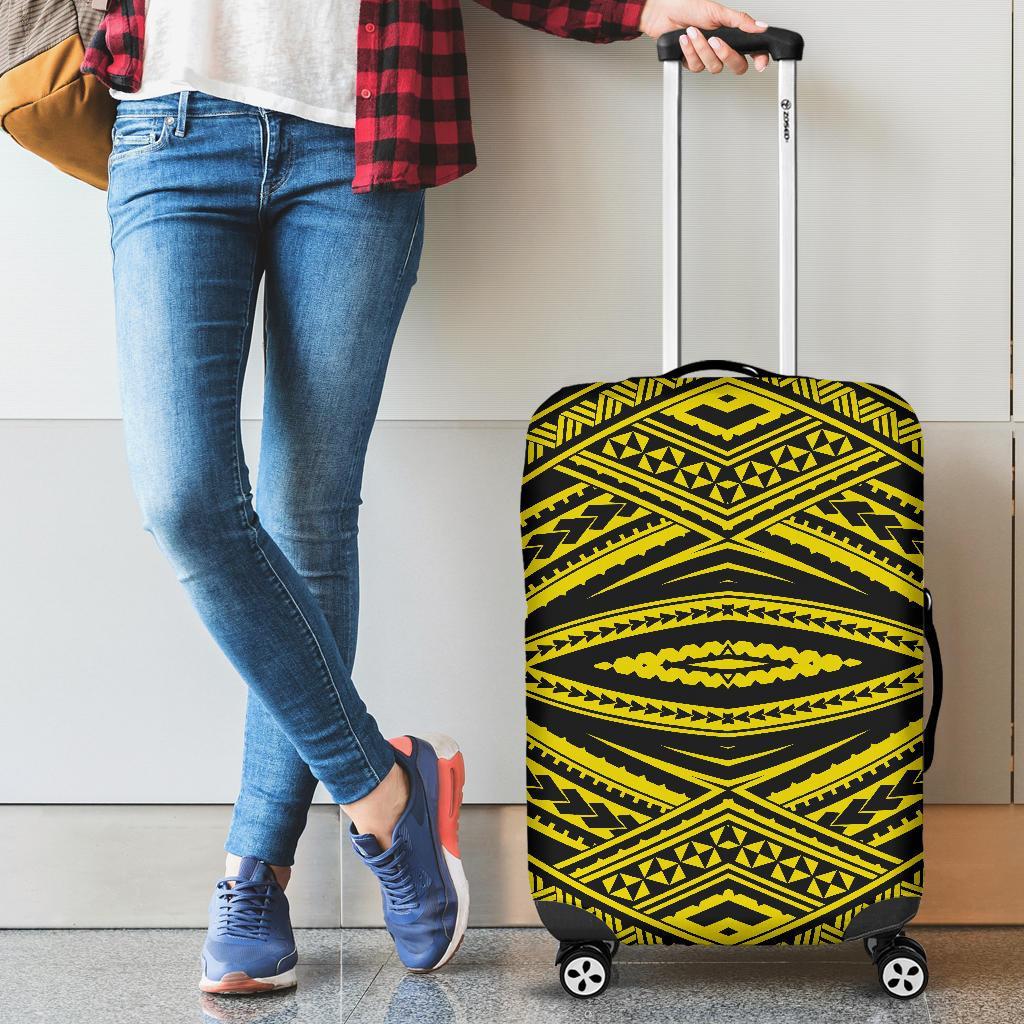 Polynesian Tatau Yellow Luggage Covers Yellow - Polynesian Pride