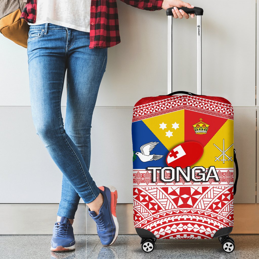 Tonga Rugby Luggage Covers Special Coat Of Arms Red - Polynesian Pride