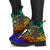 Palau Leather Boots - Rainbow Polynesian Pattern - Polynesian Pride