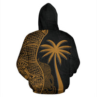 Vanuatu Polynesian Hoodie Coconut Tree Gold - Polynesian Pride