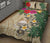 Kiribati Polynesian Quilt Bed Set - Hibiscus Turtle Tattoo Beige - Polynesian Pride