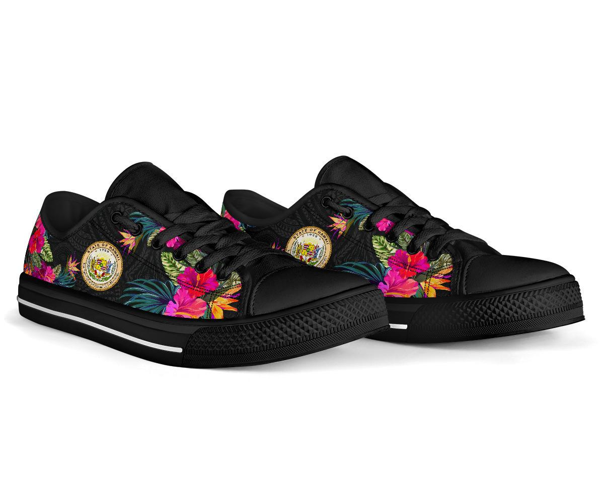 Hawaii Low Top Shoe - Hibiscus Polynesian Pattern - Polynesian Pride