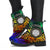 Northern Mariana Islands Leather Boots - Rainbow Polynesian Pattern - Polynesian Pride