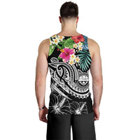 FSM Polynesian Men's Tank - Summer Plumeria (Black) - Polynesian Pride