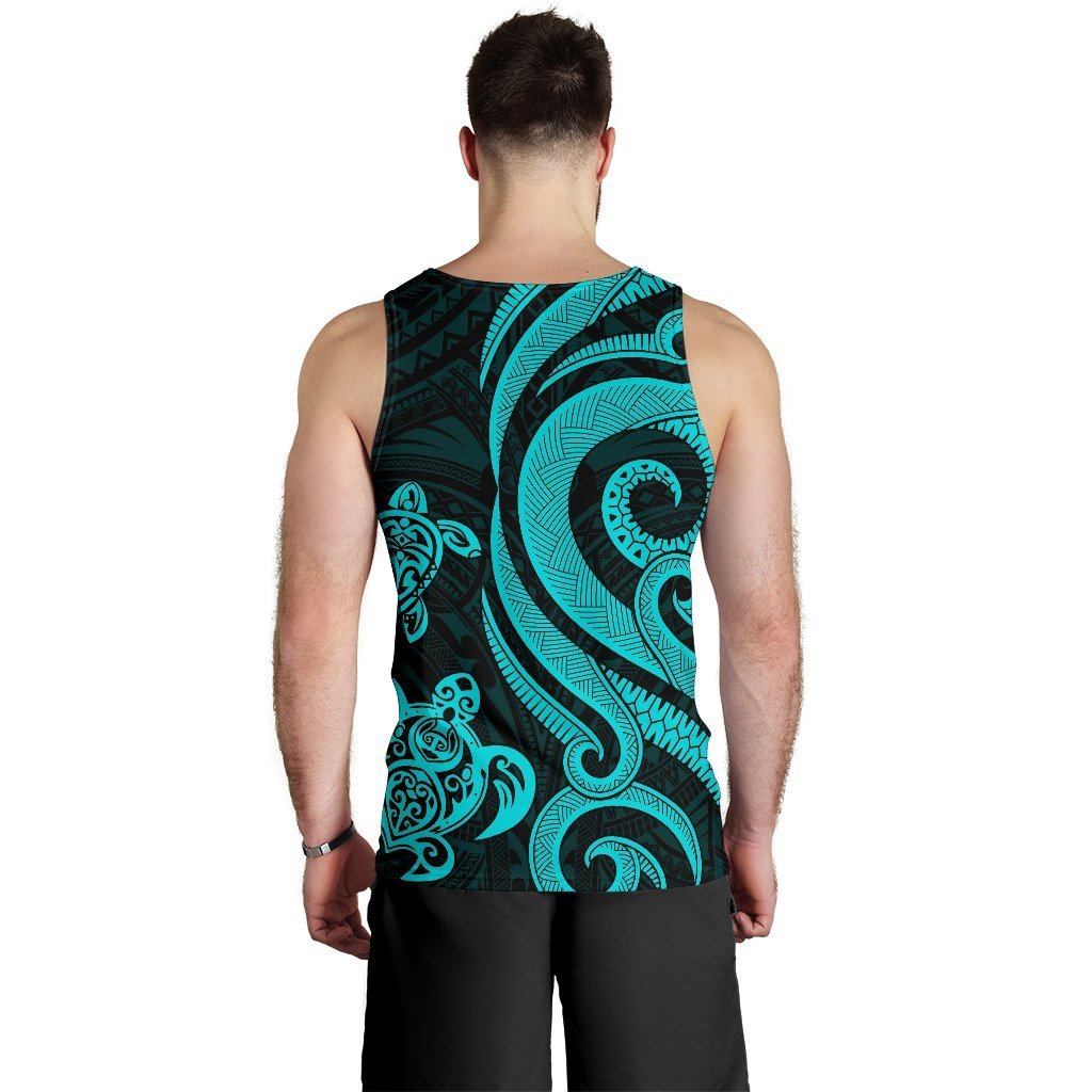 American Samoa Men's Tank Top - Turquoise Tentacle Turtle - Polynesian Pride