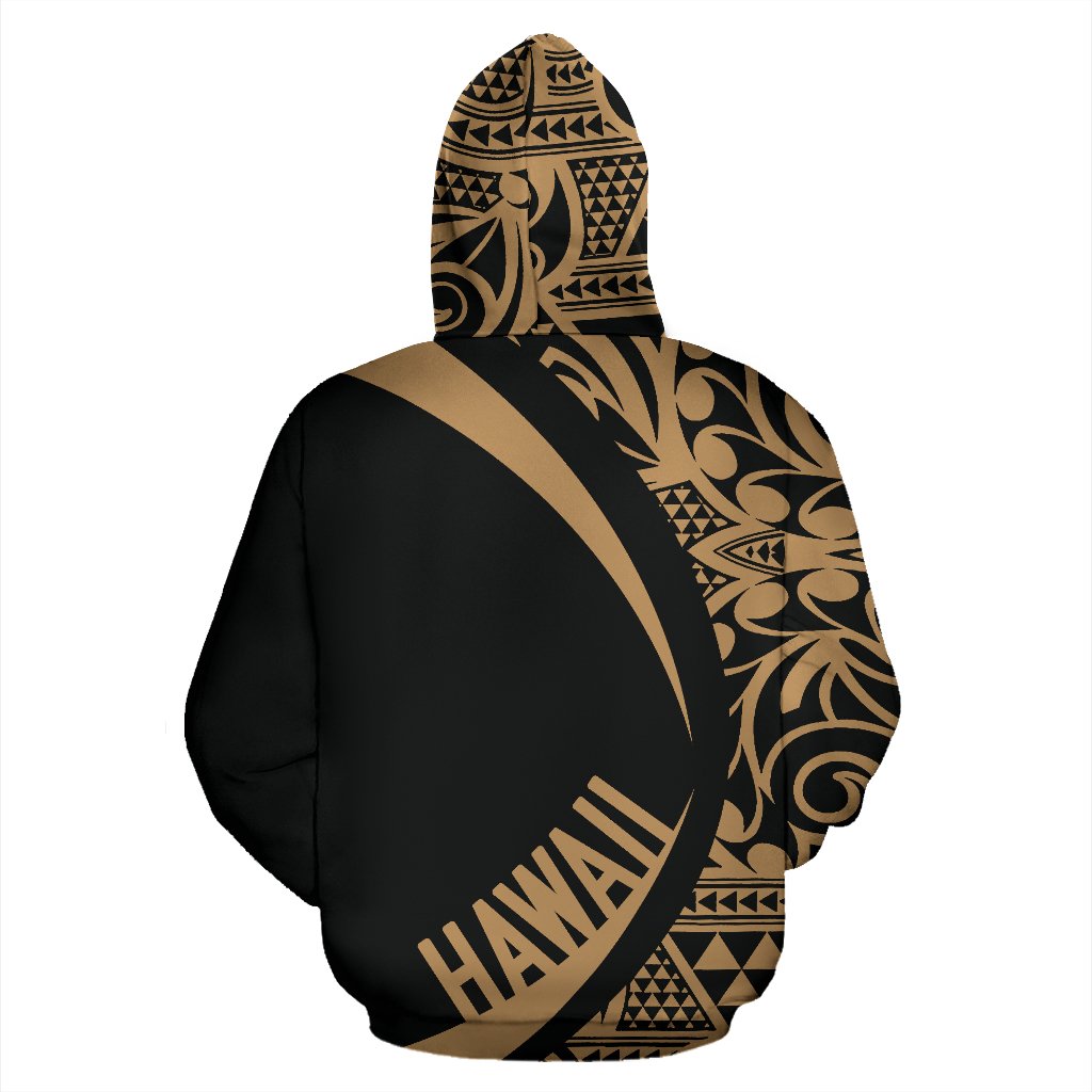 Hawaii Polynesian Tribal Hoodie Circle Style Golden Color 2.0 - Polynesian Pride