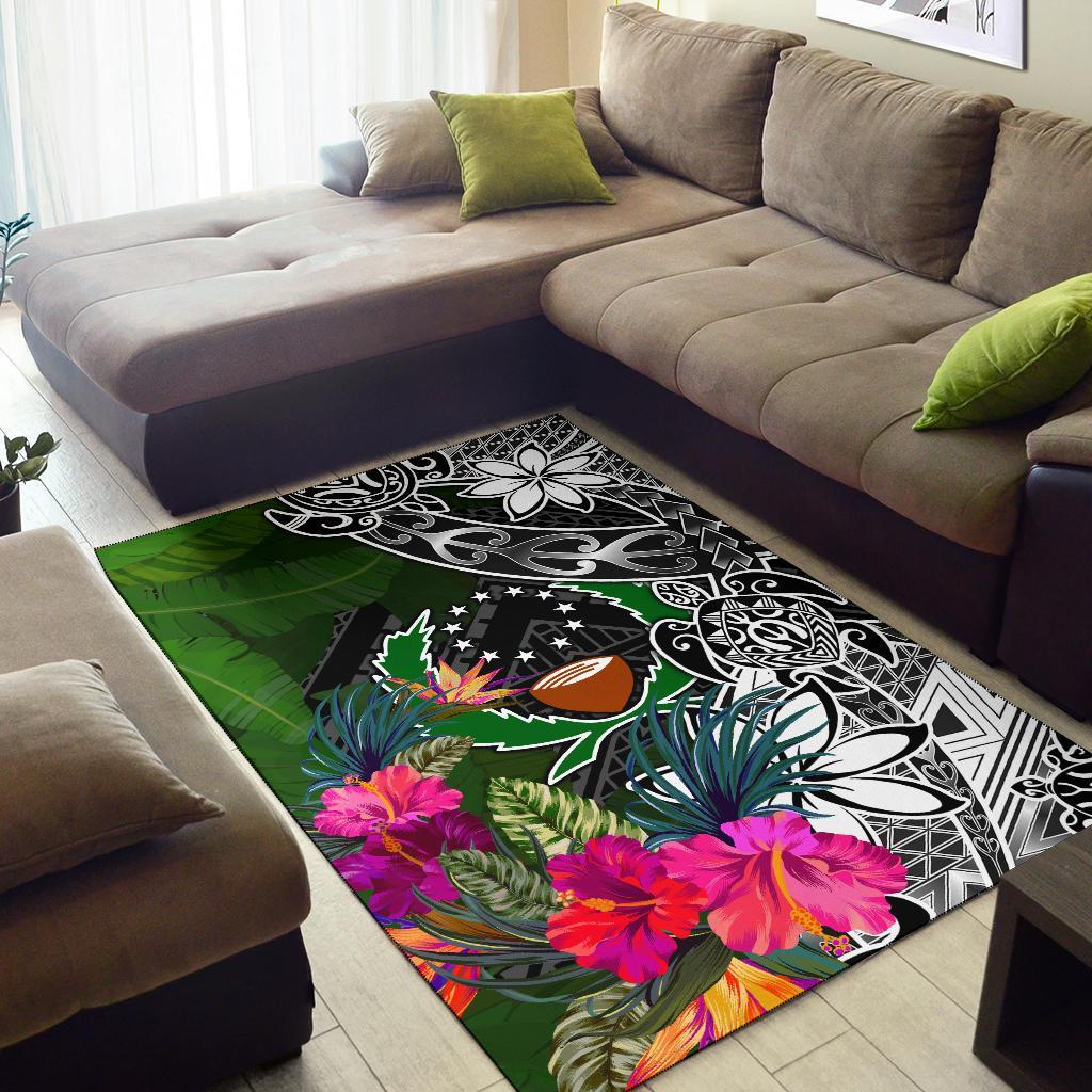 Pohnpei Area Rug - Turtle Plumeria Banana Leaf - Polynesian Pride