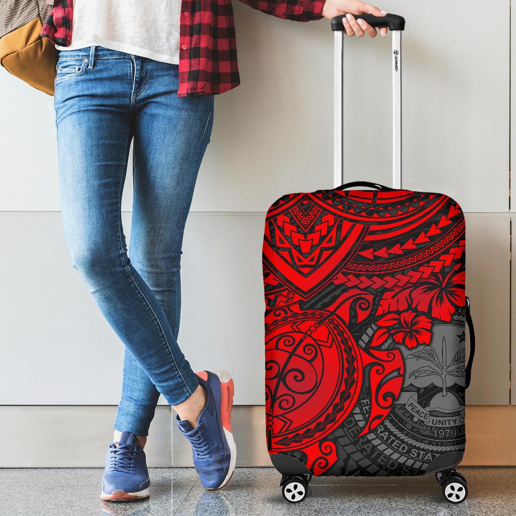 Federated States Of Micronesia Luggage Cover - Red Turtle RED - Polynesian Pride