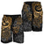 Tonga Polynesian Shorts (Men) - Gold Turtle Flowing - Polynesian Pride