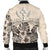 Kosrae Men's Bomber Jacket - The Beige Hibiscus - Polynesian Pride