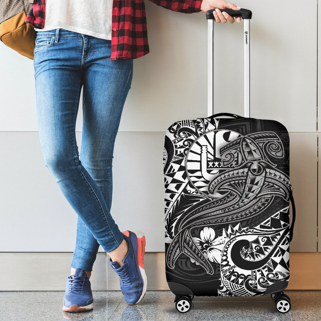 Tahiti Luggage Covers - White Shark Polynesian Tattoo White - Polynesian Pride