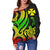 Wallis and Futuna Women's Off Shoulder Sweater - Reggae Tentacle Turtle - Polynesian Pride