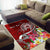 Samoa Custom Personalised Area Rug - Turtle Plumeria (Red) - Polynesian Pride