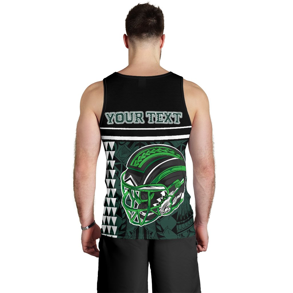Personalised - Hawaii Kakau Polynesian Warrior Football Men's Tank Top - Rainbow Style - Polynesian Pride