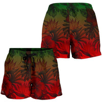Polynesian Women's Shorts - Red Hibiscus Patterns - Polynesian Pride