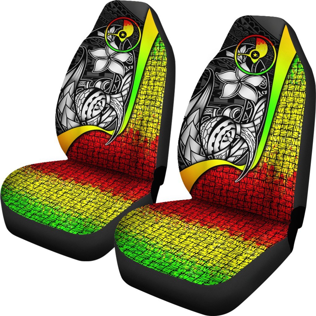Yap Micronesian Car Seat Covers Reggae - Turtle With Hook - Polynesian Pride