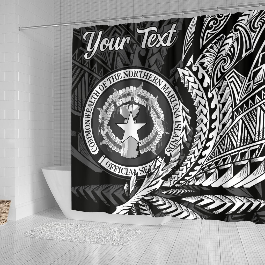 Northern Mariana Islands Shower Curtains - Custom Personalised Wings Style - Polynesian Pride
