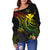 Hawaii Women's Off Shoulder Sweater - Reggae Turtle - Polynesian Pride