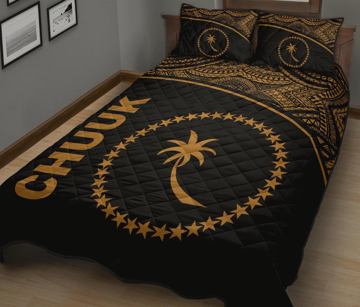 Chuuk Quilt Bed Set - Chuuk Flag Curve Version - Polynesian Pride