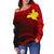 Papua New Guinea Women's Off Shoulder Sweater - Raggiana Bird of Paradise Polynesian Patterns - Polynesian Pride