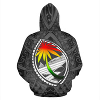 Guam All Over Zip up Hoodie Polynesian Turtle Style - Polynesian Pride