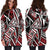 American Women's Hoodie Dress - Tribal Flower Special Pattern Red Color Red - Polynesian Pride