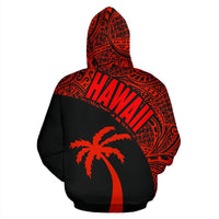 Hawaii Hoodie Coconut Tree Polynesian Tattoo Red Version - Polynesian Pride
