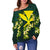 Polynesian Hawaii Off Shoulder Sweater - Ti Leaf Lei Turtle - Polynesian Pride