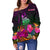 New Caledonia Polynesian Personalised Women's Off Shoulder Sweater - Summer Hibiscus - Polynesian Pride