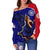 American Samoa Women's Off Shoulder Sweater - Eagle Style Polynesian Patterns - Polynesian Pride