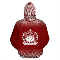 Samoa All Over Hoodie Fog Red - Polynesian Pride