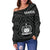 Samoa Women's Off Shoulder Sweater - Samoa Seal In Polynesian Tattoo Style - Polynesian Pride