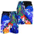 Polynesian Hawaii Custom Personalised Men's Shorts - Humpback Whale with Tropical Flowers (Blue) - Polynesian Pride